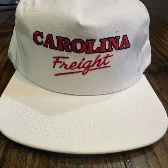 Vintage Carolina Freight Embroidered White Snapback Hat Cap Made in USA - Picture 2 of 8